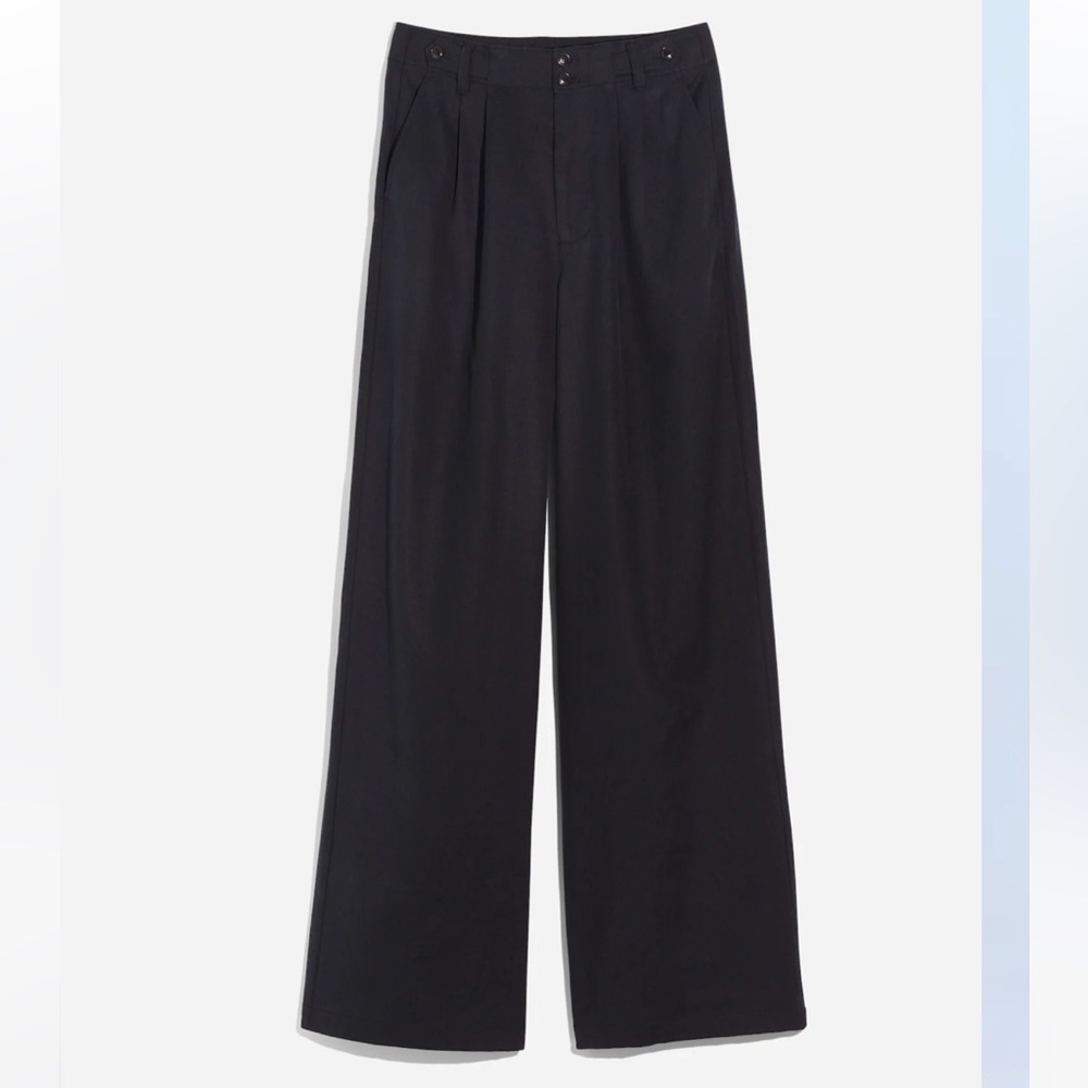 Madewell Harlow Wide Leg Pant True Black Linen Cotton Sz 6 NWT - Picture 16 of 16